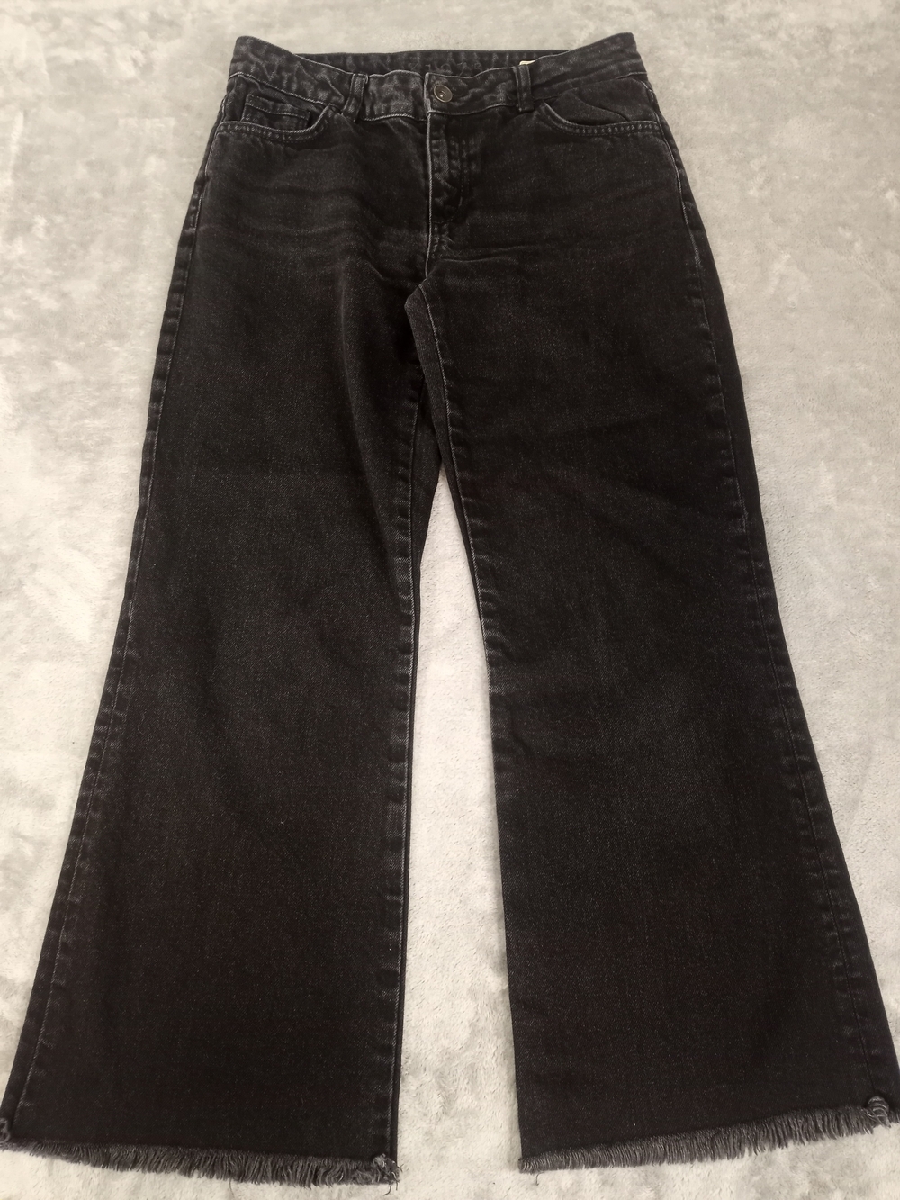 Zara Basic Denim Dept Women's Black Denim Jeans Cropped Size 30x28